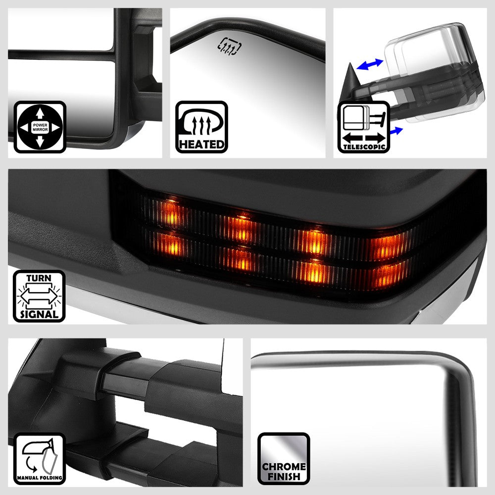 Left Towing Side Mirror Powered W/ Heated LED Turn Signal for 03-06 Escalade