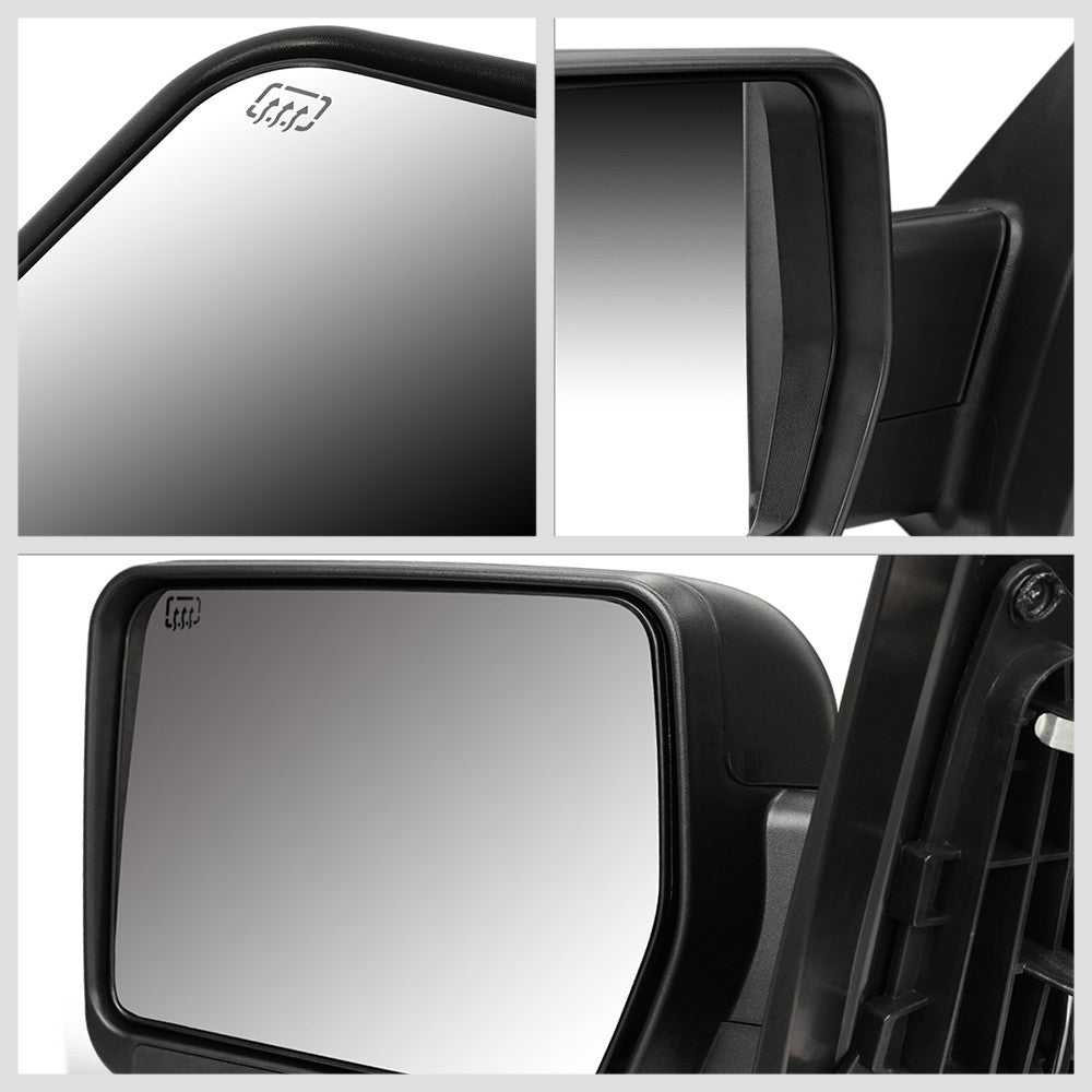 Left/Driver Black Towing Side Mirror Powered Adjustment W/Heated for 04-14 F-150