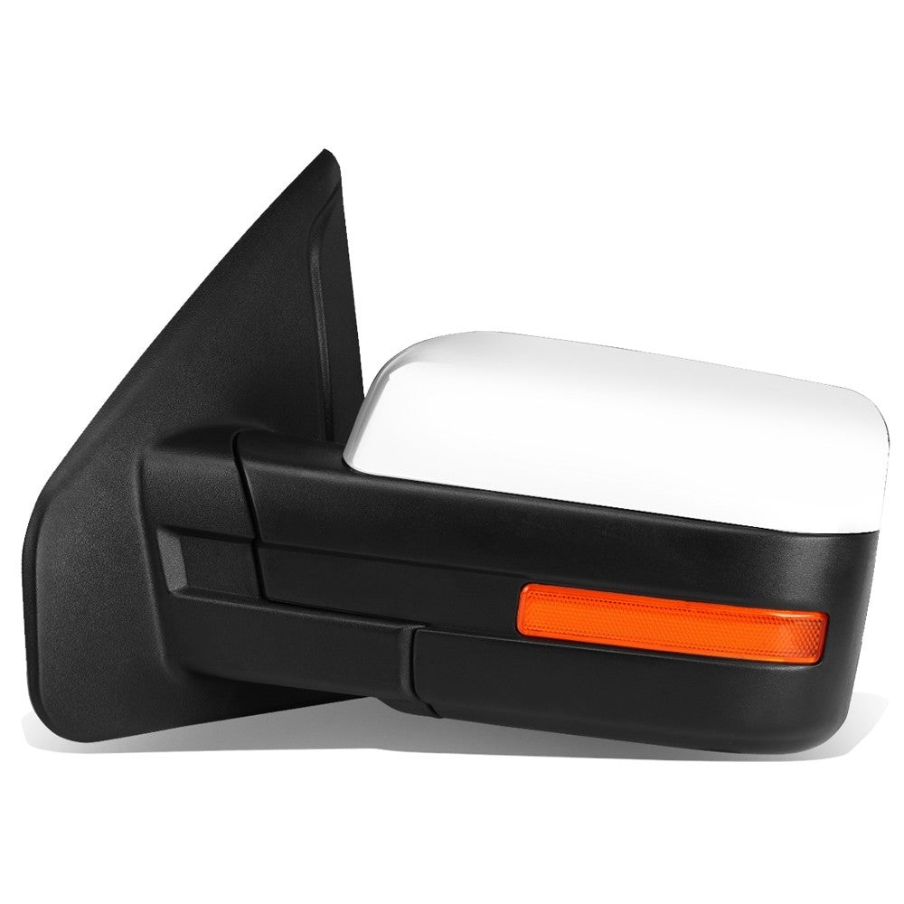 Left/Driver Chrome Towing Side Mirror Manual Adjustment 04-14 F-150 BFC-VMIR-019-T222-CH-L