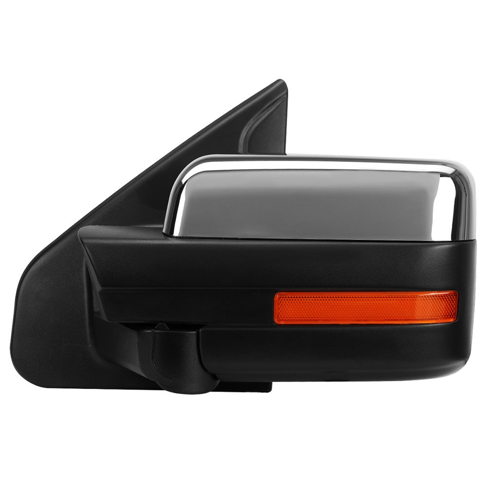 Left/Driver Chrome Towing Side Mirror Manual Adjustment for 04-14 F-150