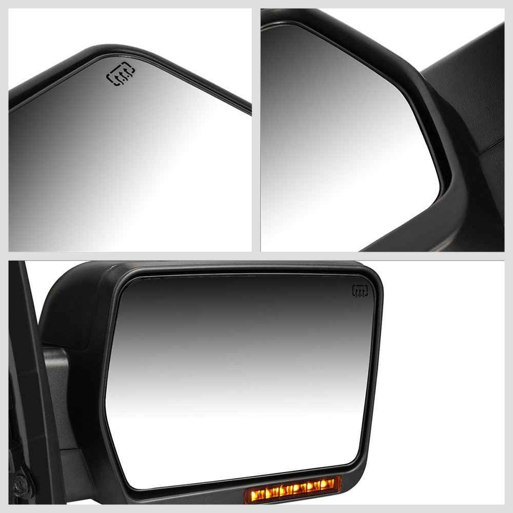 Right Chrome Towing Side Mirror Powered W/Heated LED Turn Signal for 04-14 F-150