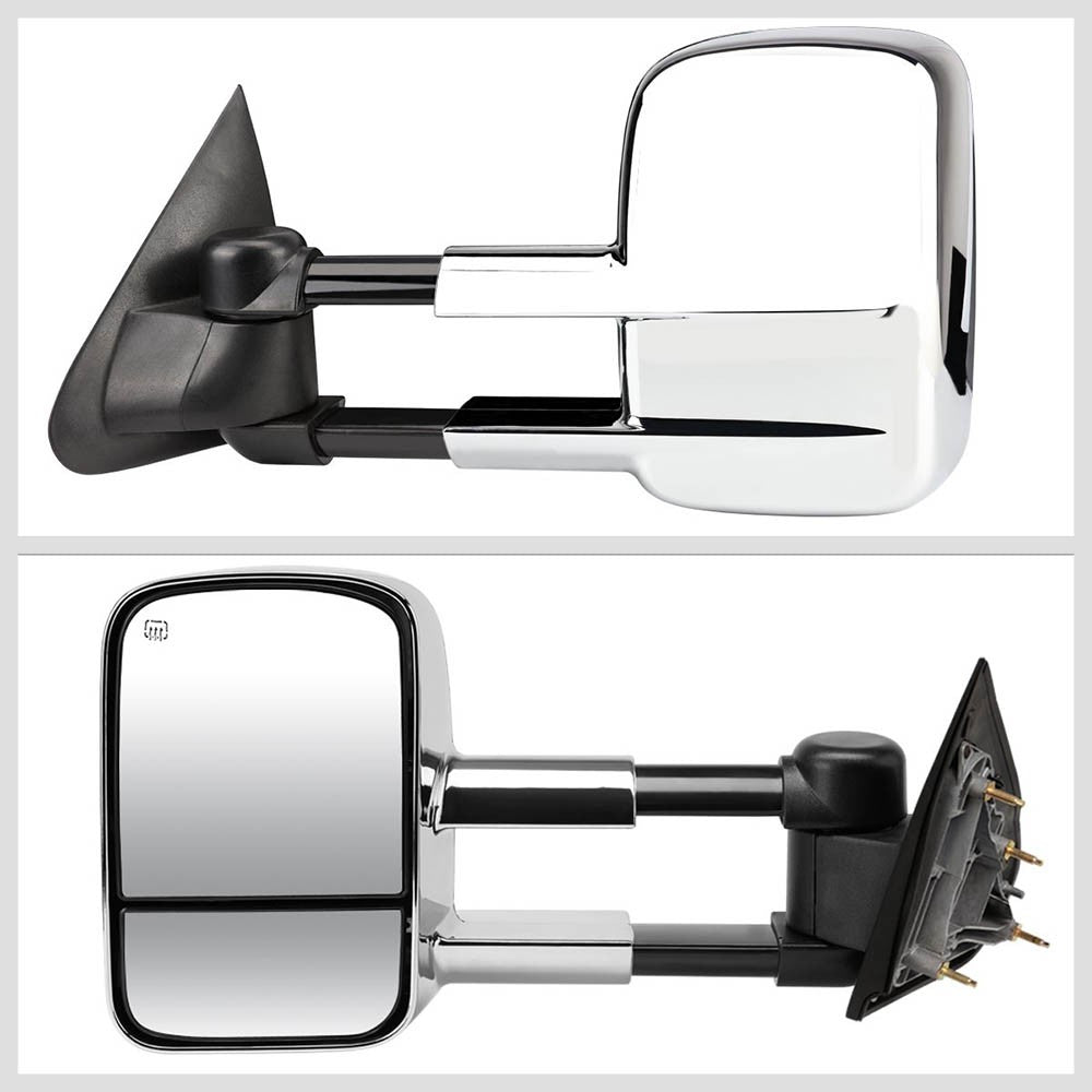 Left/Right Chrome Towing Side Mirror Powered W/Heated for 15-18 Sierra 1500
