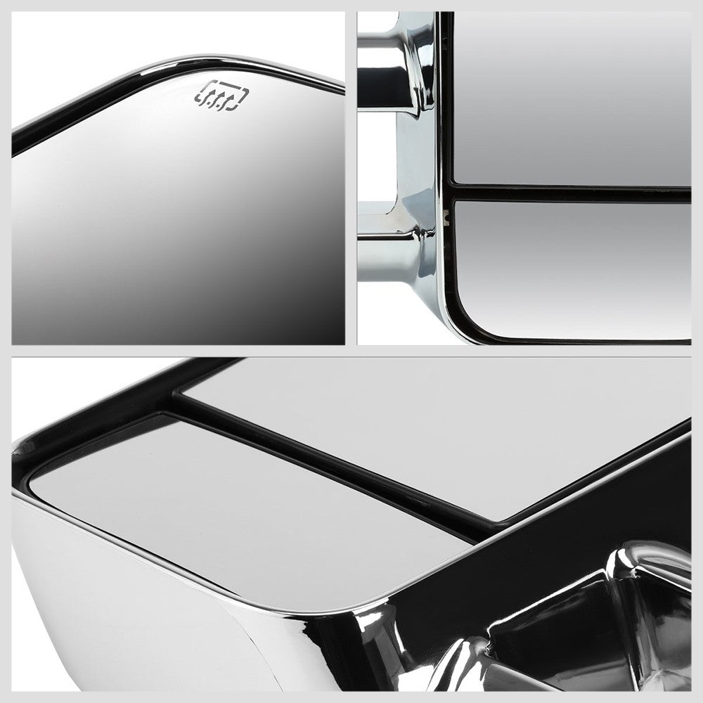 Left/Right Chrome Towing Side Mirror Powered W/Heated for 15-18 Sierra 1500