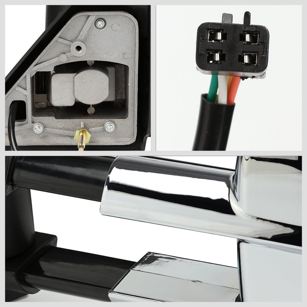 Left/Right Chrome Towing Side Mirror Powered Adjustment for 96-99 Tahoe
