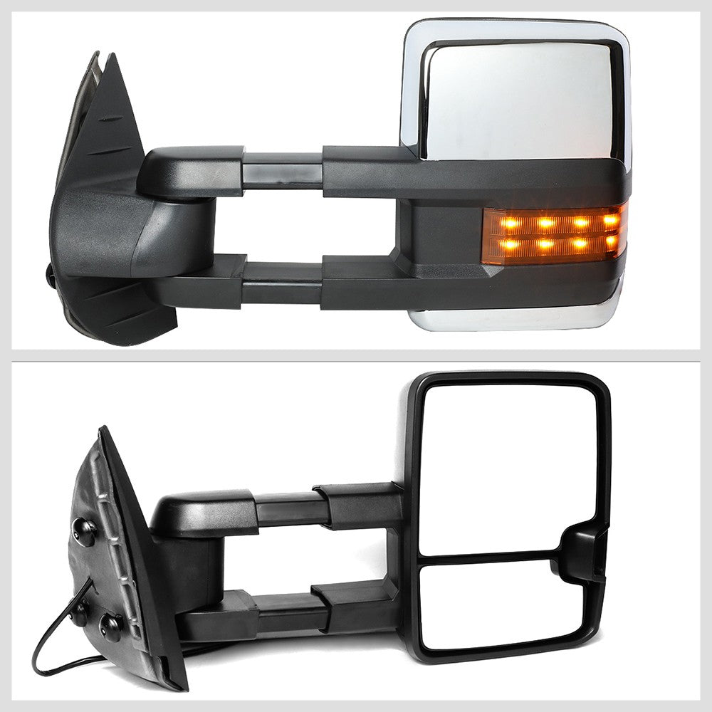 Left/Right Towing Side Mirror Powered+ W/Heated LED Turn Signal for 07-14 Tahoe
