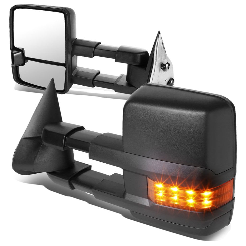 Left/Right Black Towing Side Mirror Manual LED Turn Signal 00-06 Yukon BFC-VMIR-030-T666-BK-AM