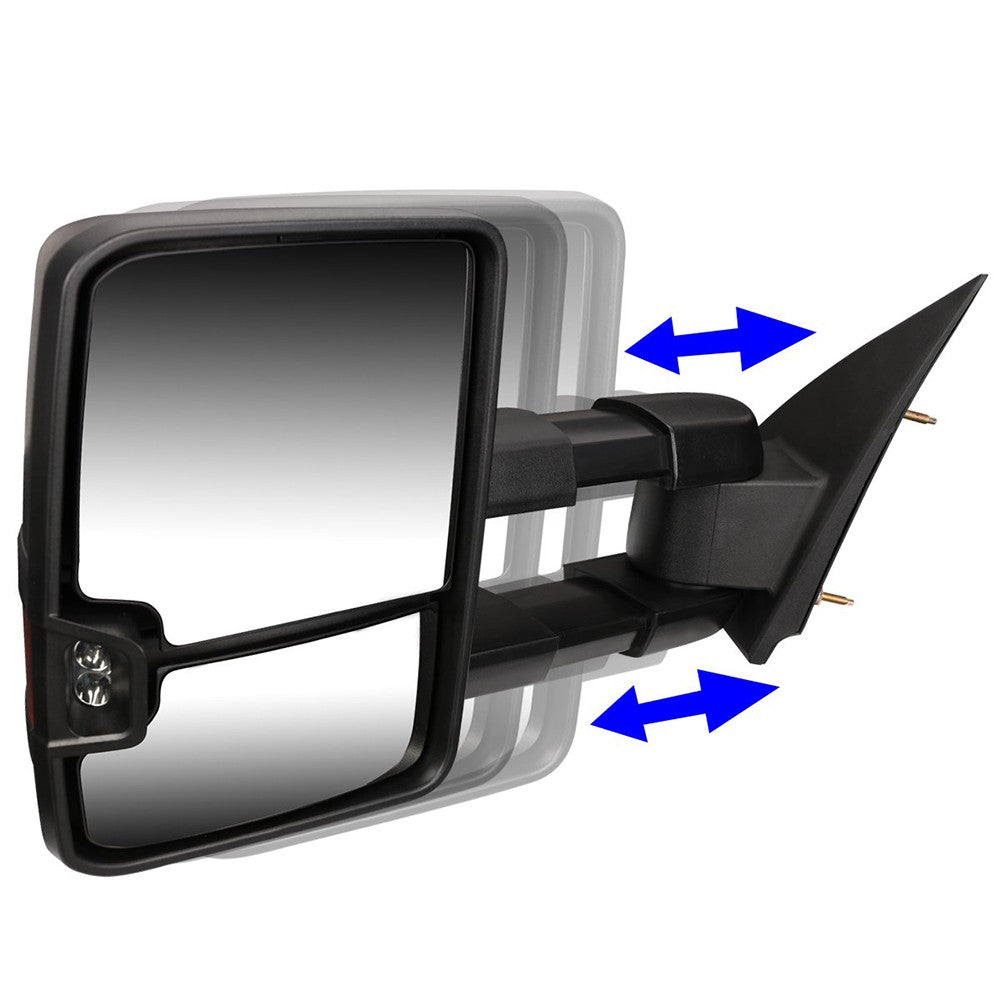 Left/Right Black Towing Side Mirror Manual+ LED Turn Signal for 00-06 Yukon