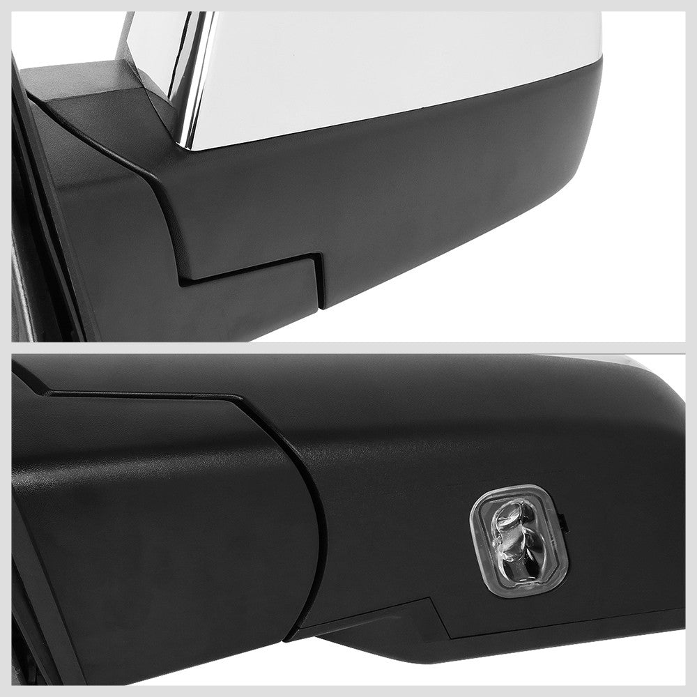 Left Chrome Towing Side Mirror Powered W/Heated for 15-17 Sierra 2500HD