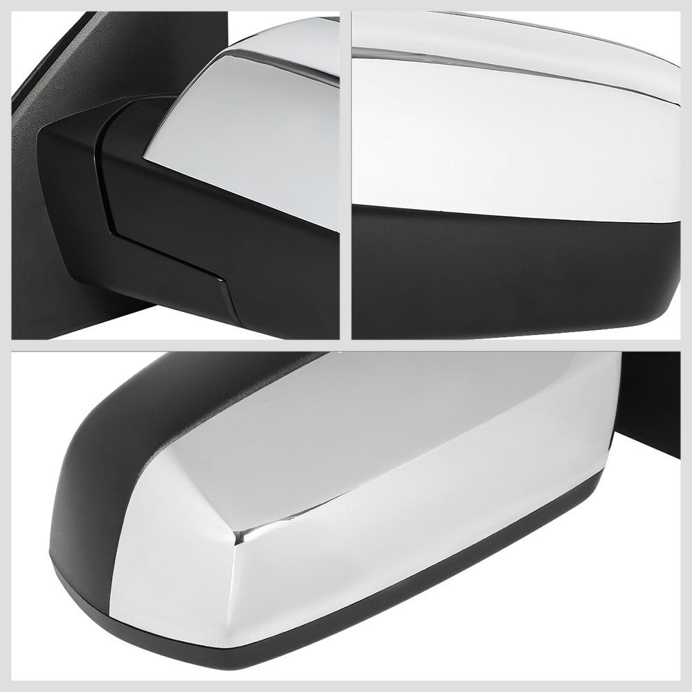 Left Chrome Towing Side Mirror Powered W/Heated for 15-17 Sierra 2500HD