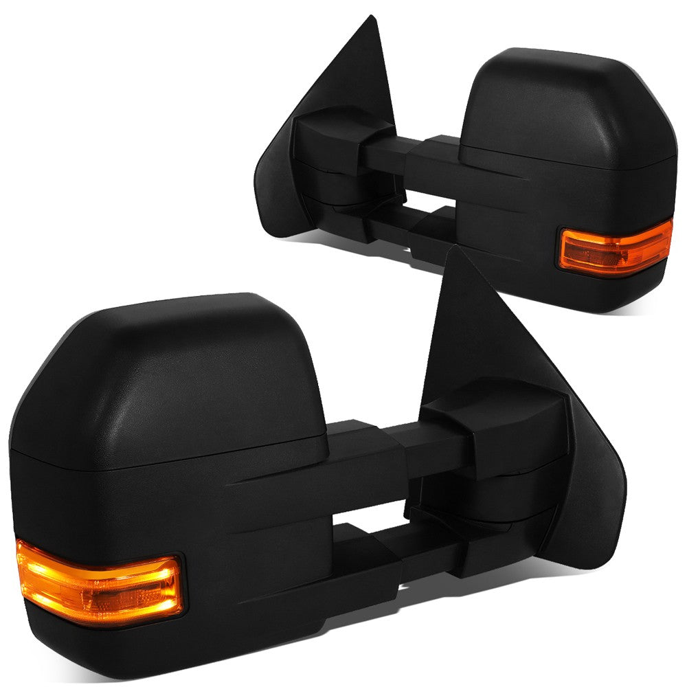 Left/Right Towing Side Mirror Powered Heated LED Turn Signal 04-14F150 BFC-VMIR-054-T888-BK-AM