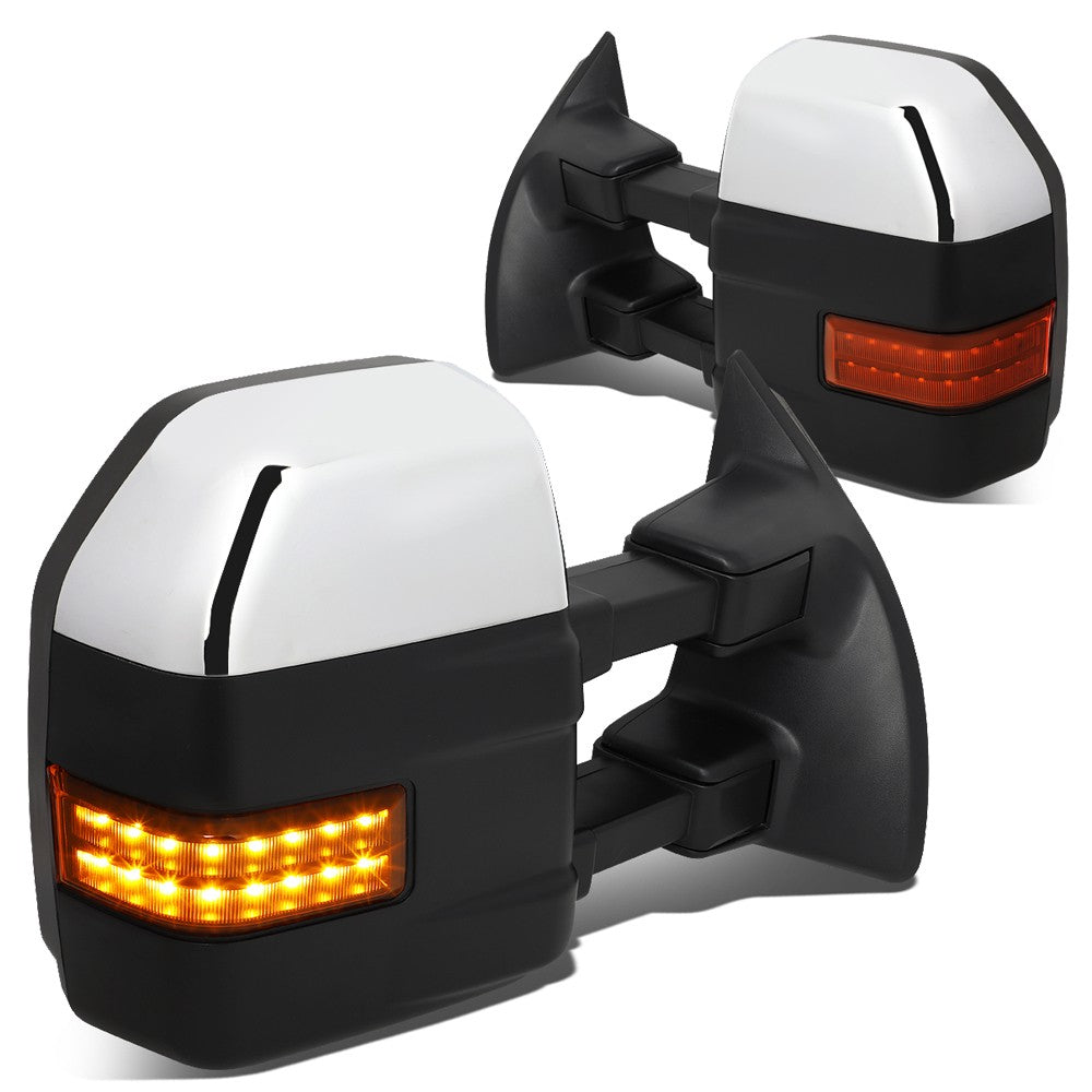 Left/Right Chrome Towing Side Mirror Manual+ Turn Signal 08-16 F-550SD BFC-VMIR-057-T666-CH-AM