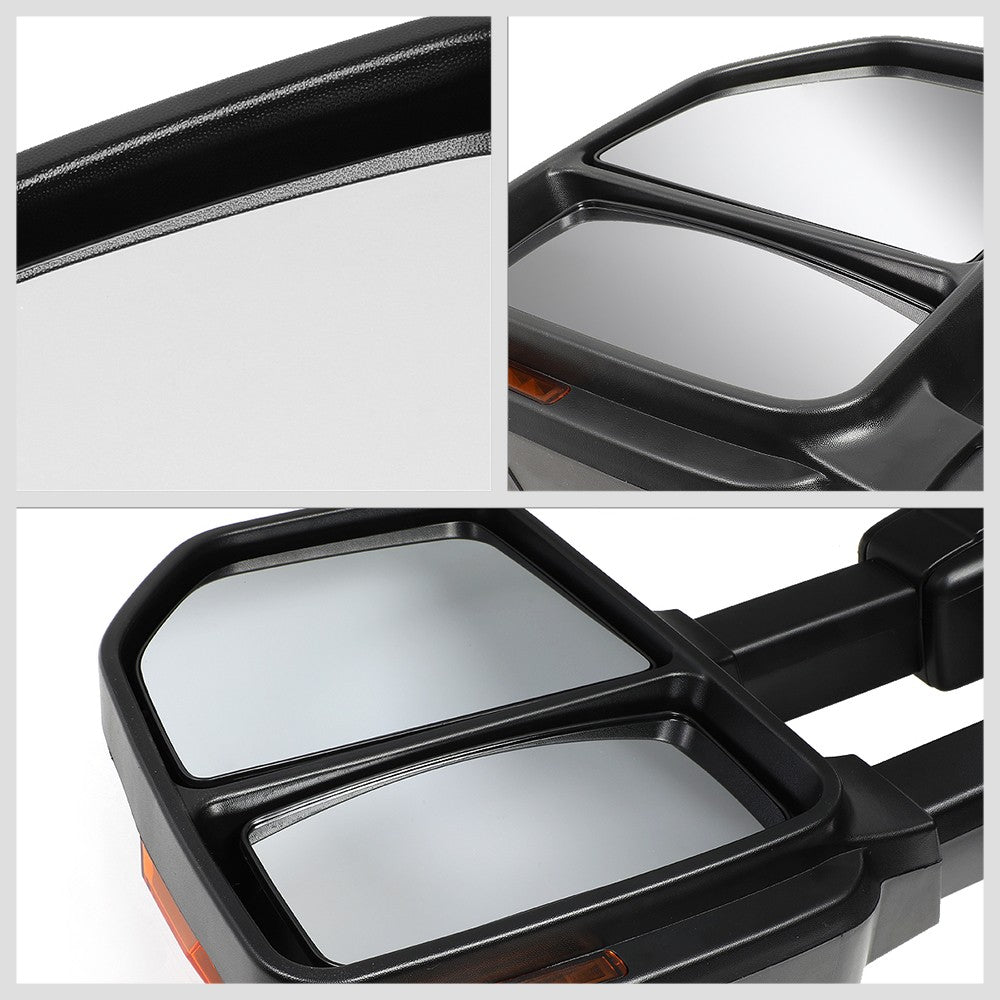 Left/Right Chrome Towing Side Mirror Manual+ LED Turn Signal for 08-16 F-550 SD