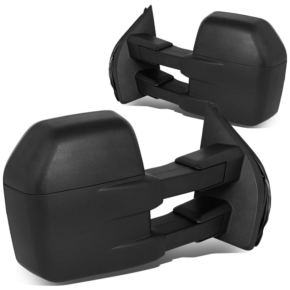 Left/Right Black Towing Side Mirror Manual Adjustment 15-18 F-150 BFC-VMIR-058-T222-BK