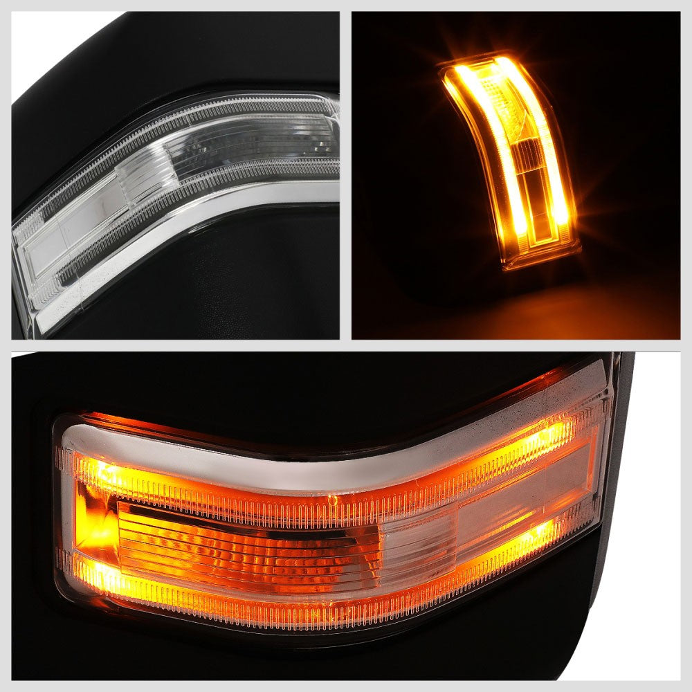 Signal/Puddle Light Manual Side View Mirror Assembly 15-18 F-150 P552 BFC-SVMIR-058-T888-BK-CL
