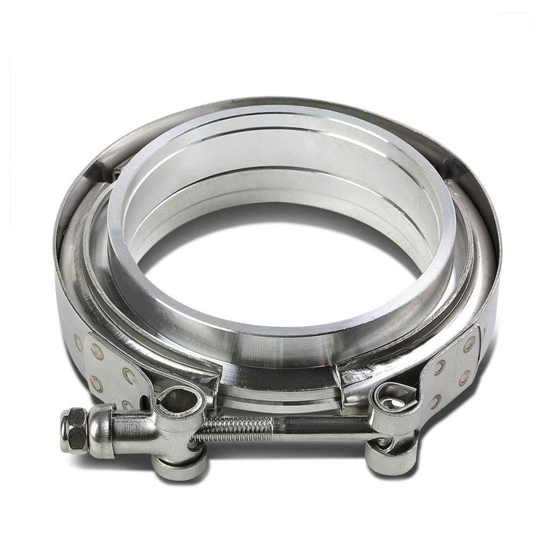 2.50" 63mm Zinc Coat V-Band Clamp+Aluminum Flange for Turbo Downpipe Intercooler-Performance-BuildFastCar