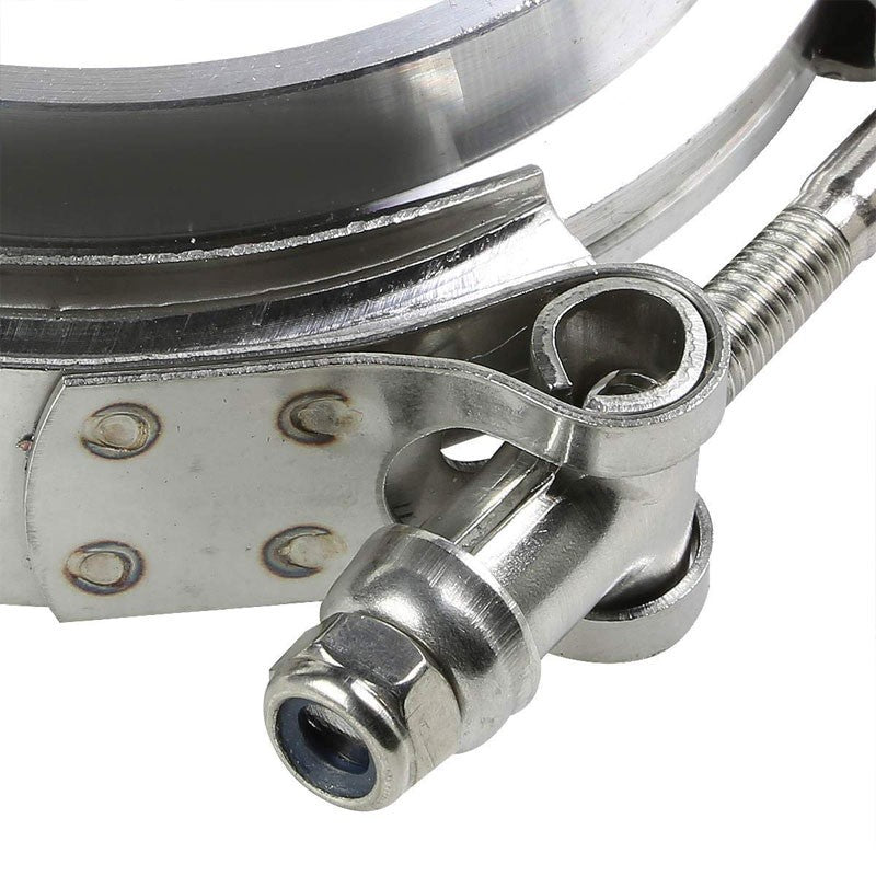 2.50" 63mm Zinc Coat V-Band Clamp+Aluminum Flange for Turbo Downpipe Intercooler-Performance-BuildFastCar