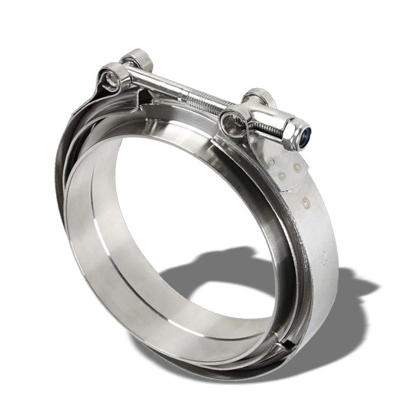 2.50" 63mm Zinc Coat V-Band Clamp+Flange for Turbo Downpipe Intercooler Exhaust-Performance-BuildFastCar
