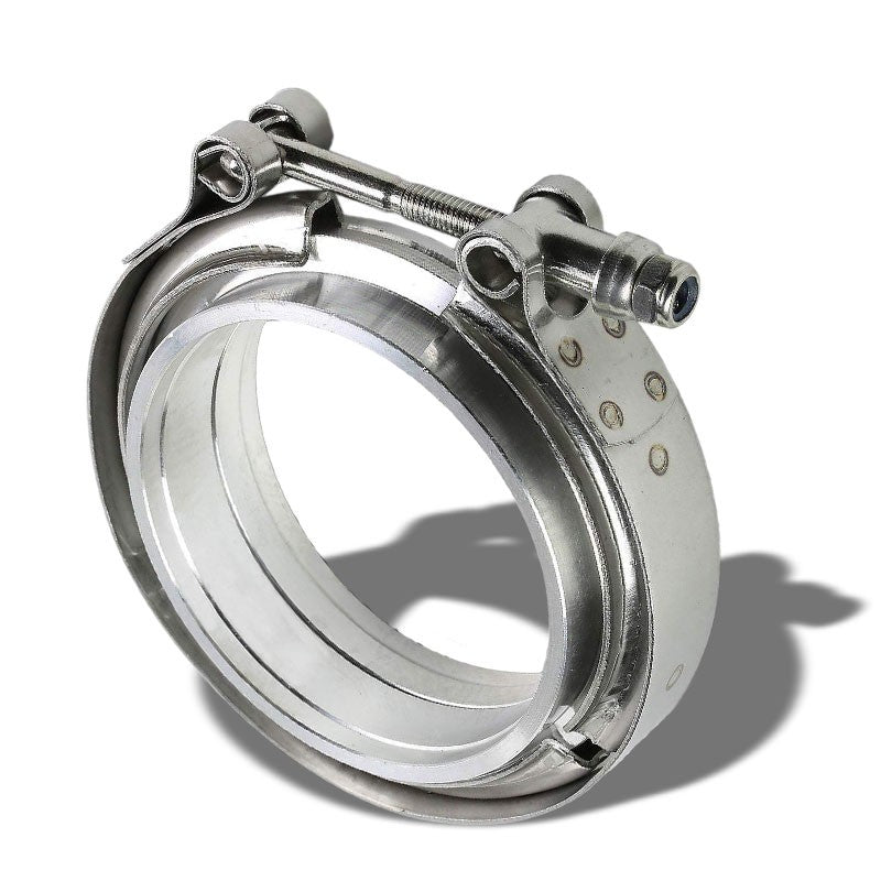 3.00" 76mm Zinc Coat V-Band Clamp+Aluminum Flange for Turbo Downpipe Intercooler-Performance-BuildFastCar