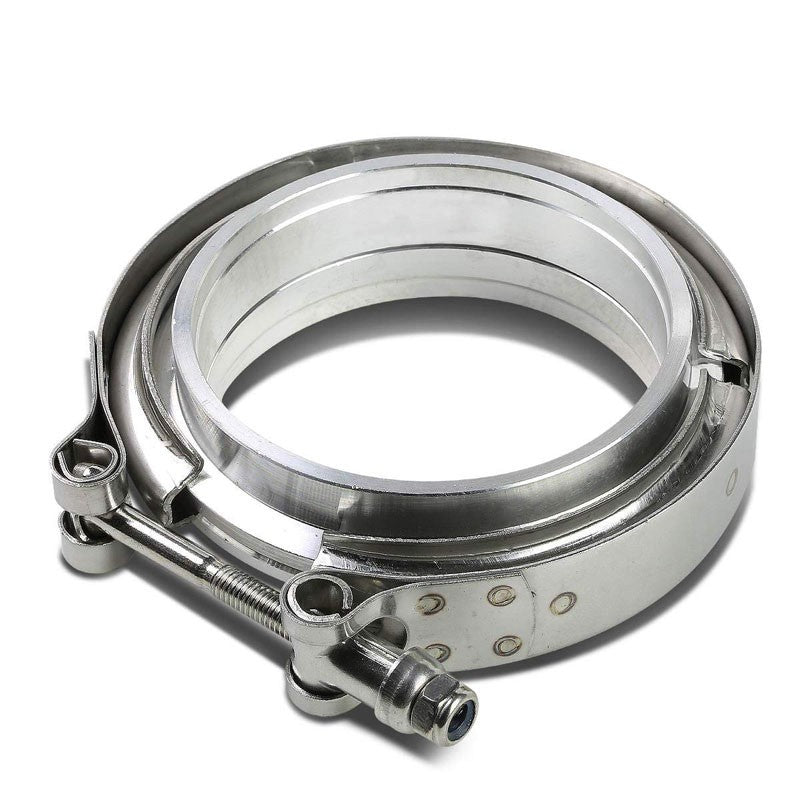 3.00" 76mm Zinc Coat V-Band Clamp+Aluminum Flange for Turbo Downpipe Intercooler-Performance-BuildFastCar
