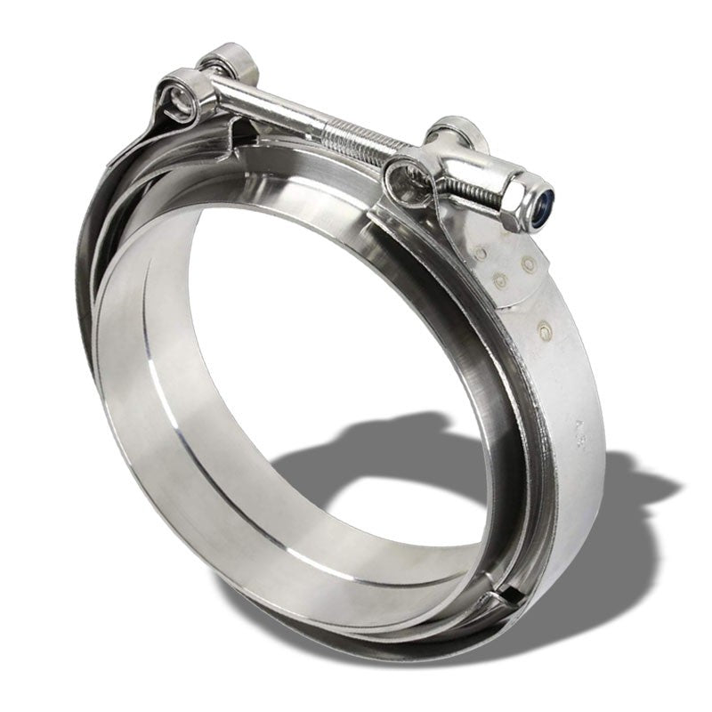 3.50" 89mm Zinc Coat V-Band Clamp+Flange for Turbo Downpipe Intercooler Exhaust-Performance-BuildFastCar