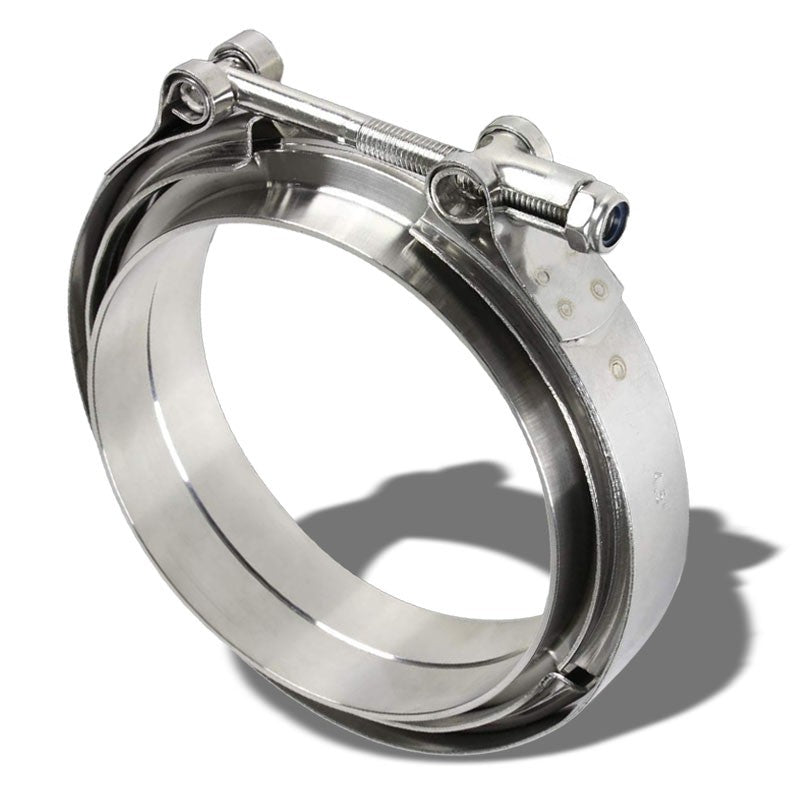4.00" 102mm Zinc Coat V-Band Clamp+Flange for Turbo Downpipe Intercooler Exhaust-Performance-BuildFastCar