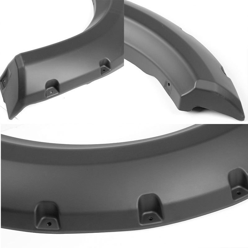 Black ABS Pocket-Riveted1.5" Coverage Wheel Fender Flares Guard For 09-14 F-150-Exterior-BuildFastCar