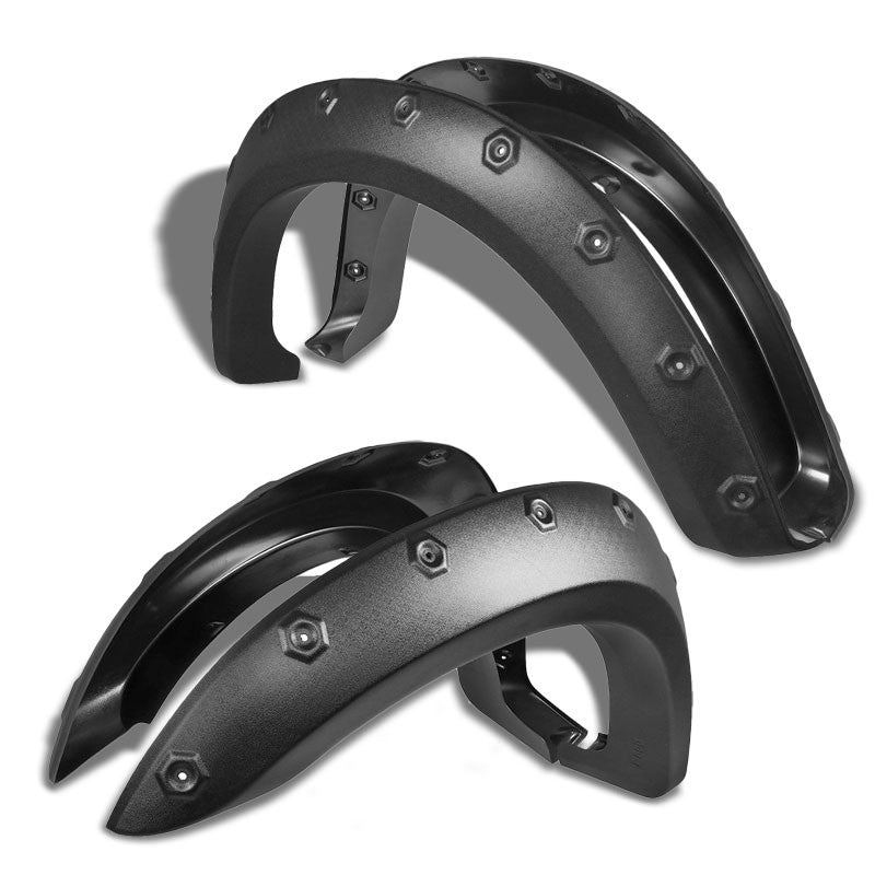 Matte Black Pocket Rivet T2 Wheel Fender Flares For 99-03 F-150 Styleside Bed-Exterior-BuildFastCar