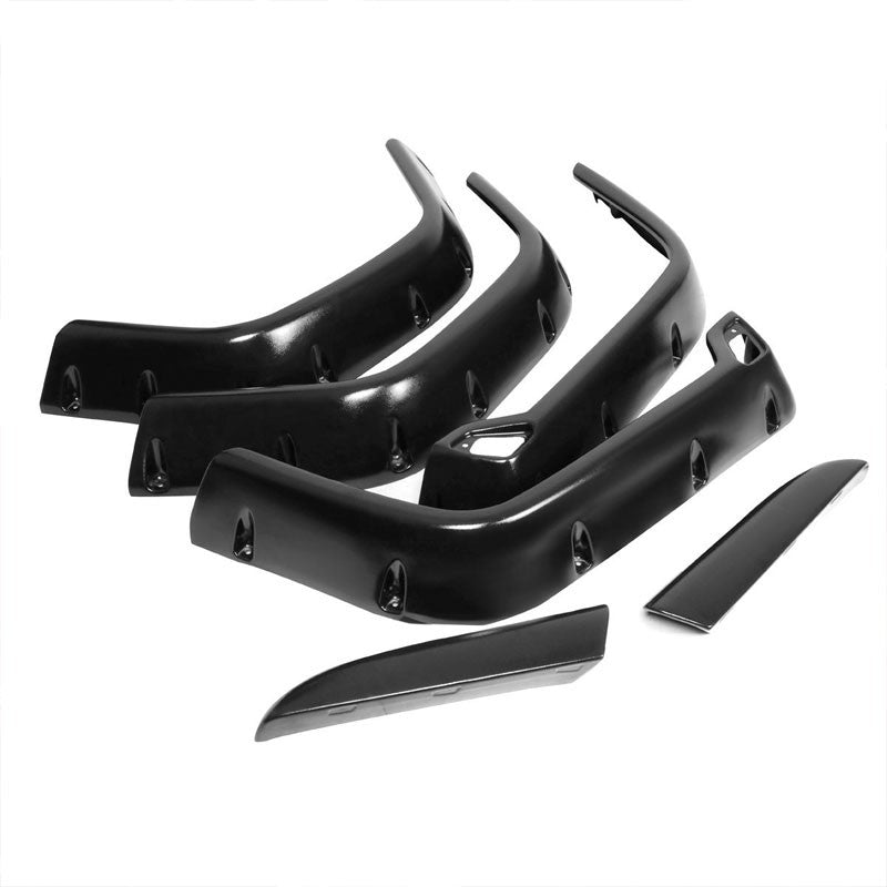 Matte Black ABS Pocket-Rivet Style Wheel Fender Flare For 97-06 Jeep Wrangler TJ-Exterior-BuildFastCar