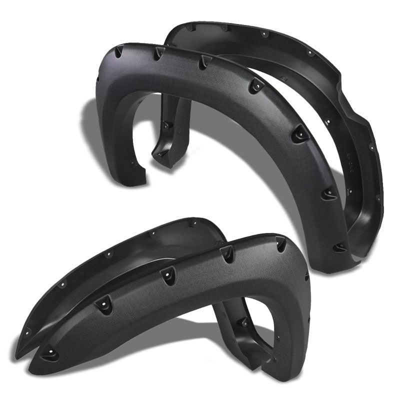Matte Black ABS Pocket-Riveted T1 Wheel Fender Flares Guard For 04-14 Titan-Exterior-BuildFastCar