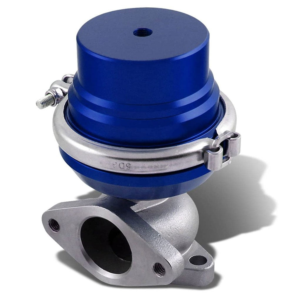 Universal Blue 38mm Turbo Manifold V-Band Wastegate Bypass Exhaust +8 PSI Spring