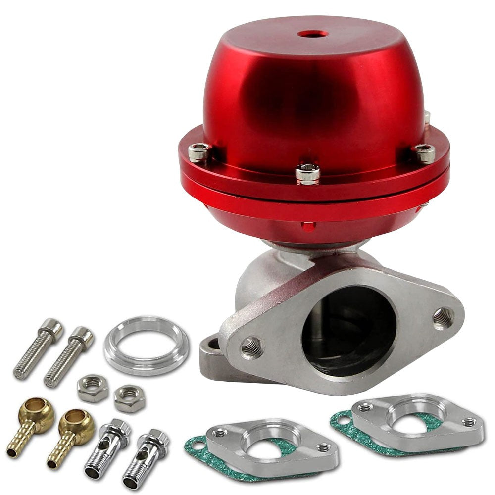 Universal T2 Red 38mm Turbo V-Band Wastegate WG Bypass Exhaust +8 PSI Spring