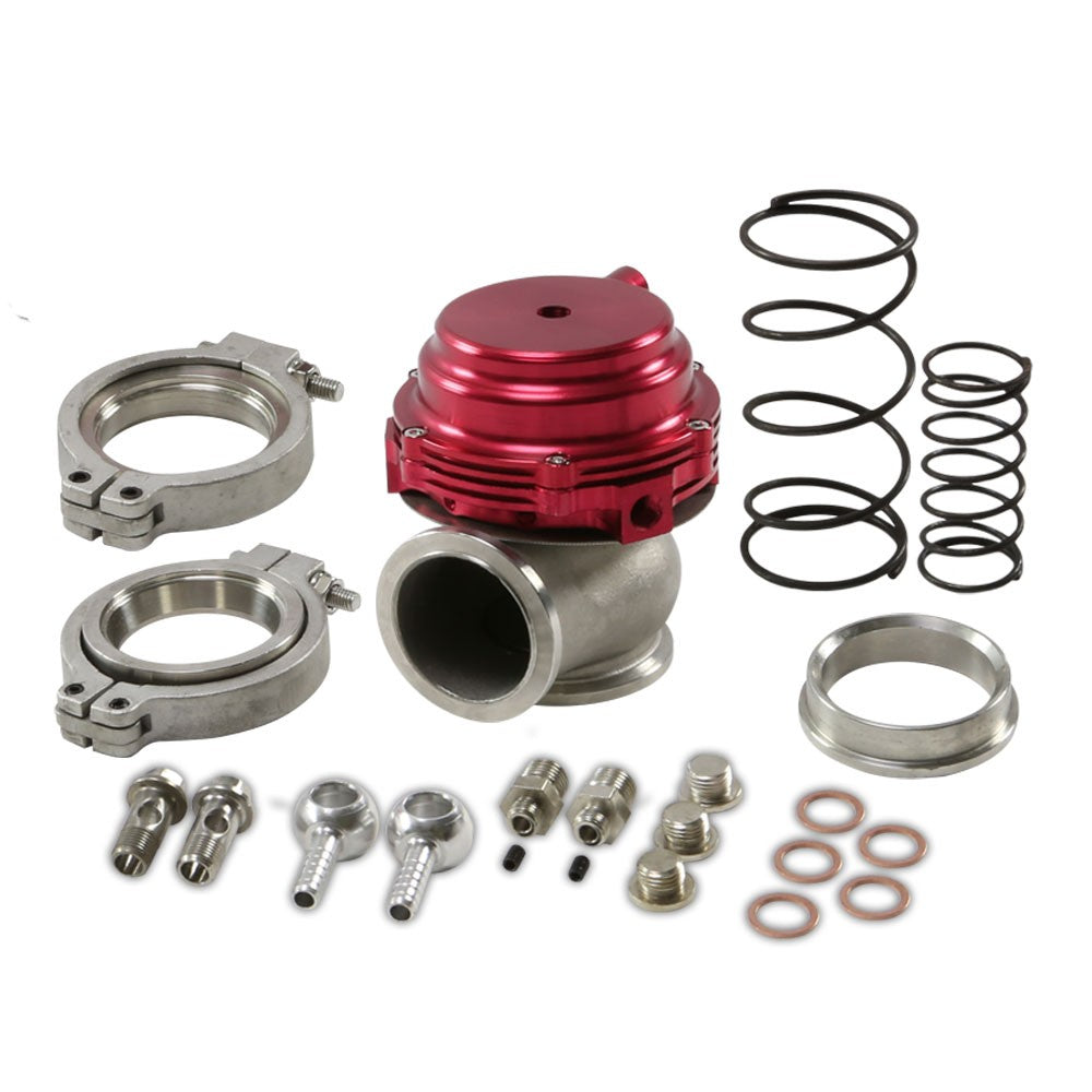 44mm Red JDM Turbocharger Manifold Boost V-Band Wastegate+Dump Ring+PSI Spring