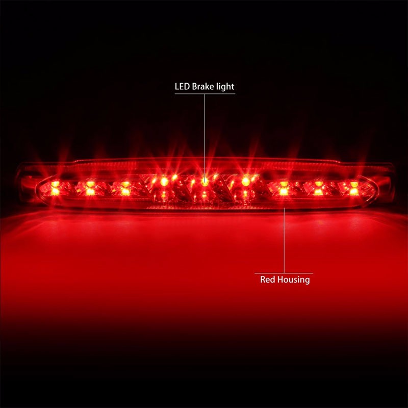 Chrome Housing Red Len Rear Third Brake Red LED Light For 97-04 Corvette C5-Exterior-BuildFastCar