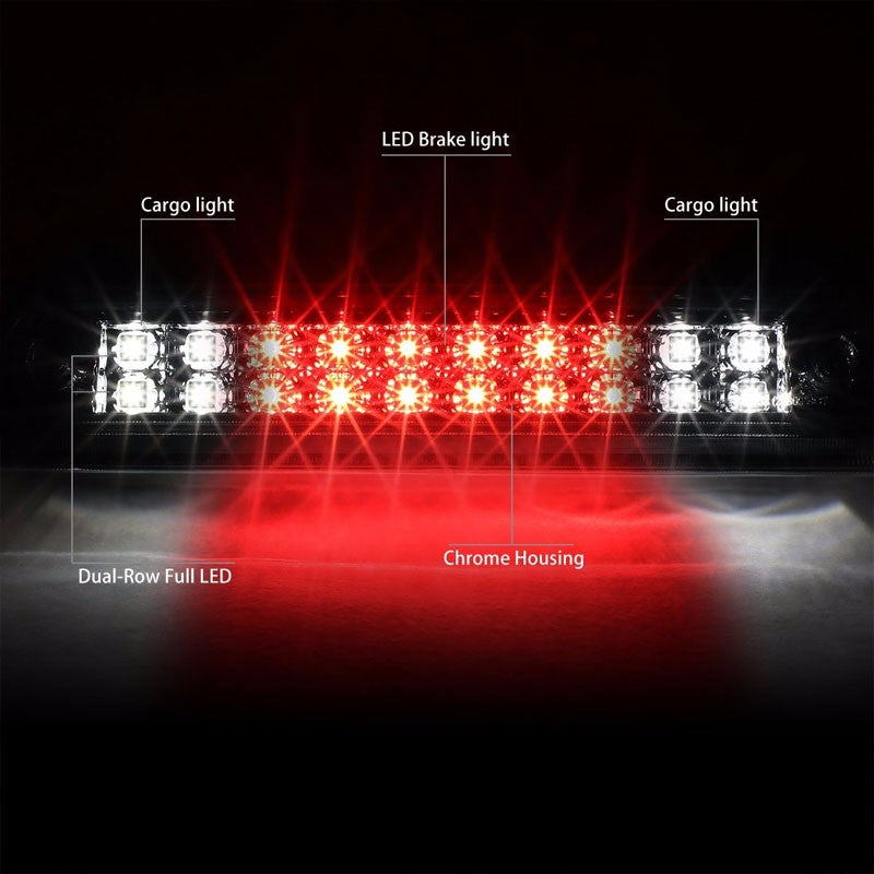 Chrome Housing Clear Len Rear Third Brake LED Light For Ford 09-14 F-150/Mark LT-Exterior-BuildFastCar