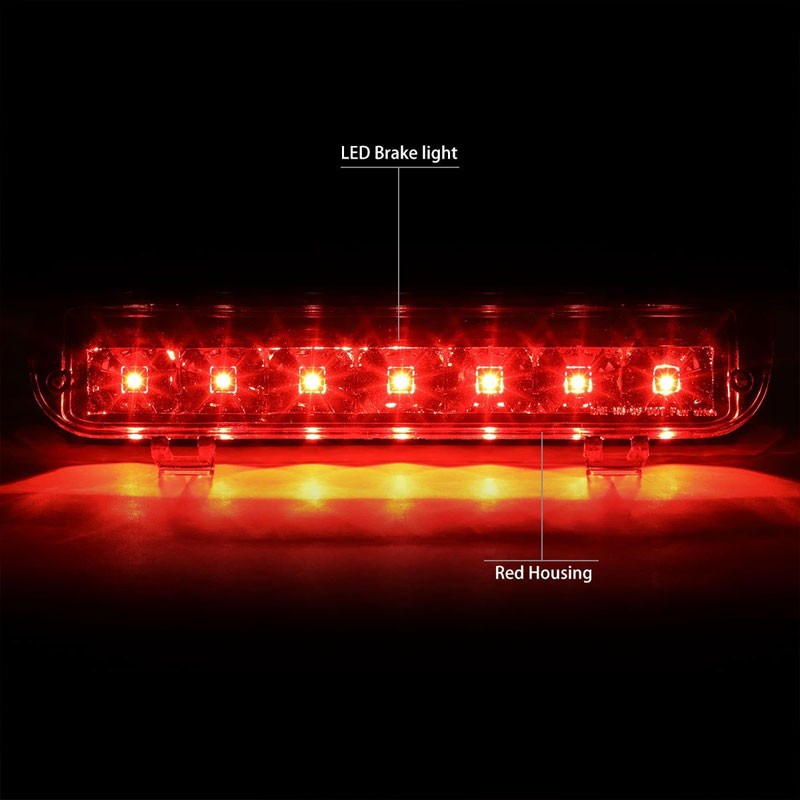 Red Lens/Chrome LED Bulb Rear 3RD Third Brake Light Lamp For 09-11 Ford Flex-Exterior-BuildFastCar