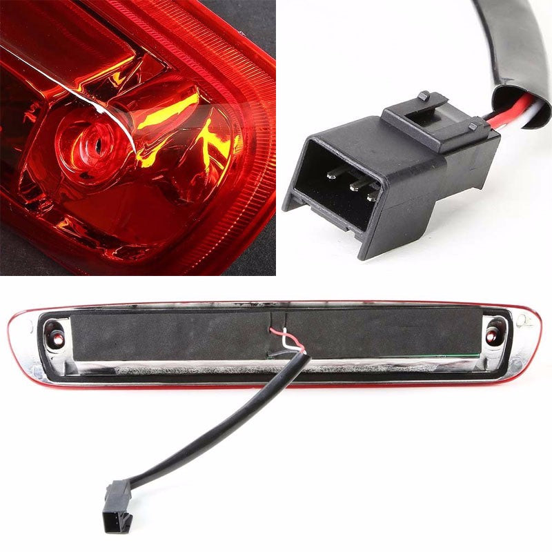Chrome Housing Red Len Third Brake Light For 07-13 Sierra 1500/2500HD/3500HD-Exterior-BuildFastCar