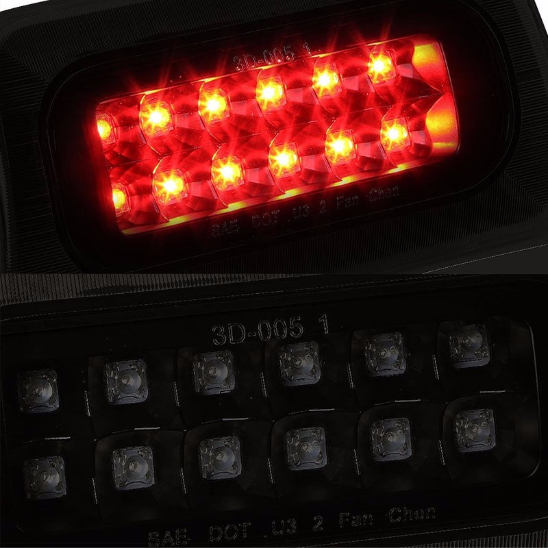 Black Housing Smoke Len Third Brake LED Light For GMC/Chevy 94-03 Sonoma/S10-Exterior-BuildFastCar