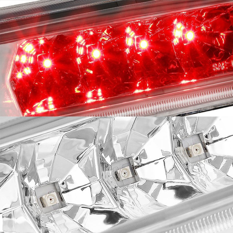 Chrome Housing Clear Len Third Brake LED Light For 97-01 Cherokee XJ 2.5L/4.0L-Exterior-BuildFastCar