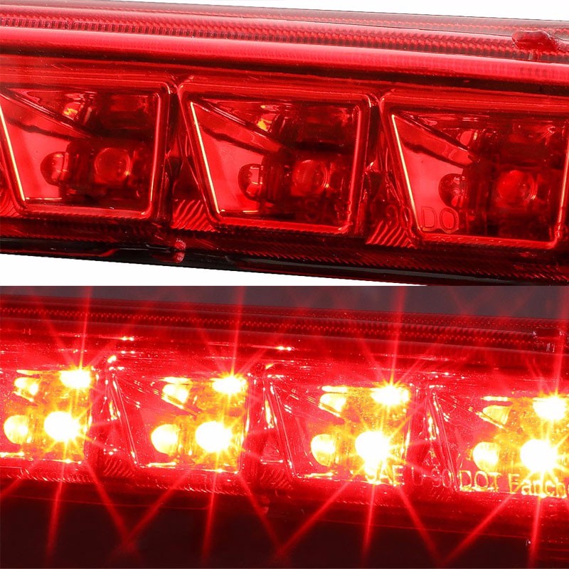 Chrome Housing Red Len Third Brake LED Light For 93-95 Pathfinder WD21 3.0L V6-Exterior-BuildFastCar