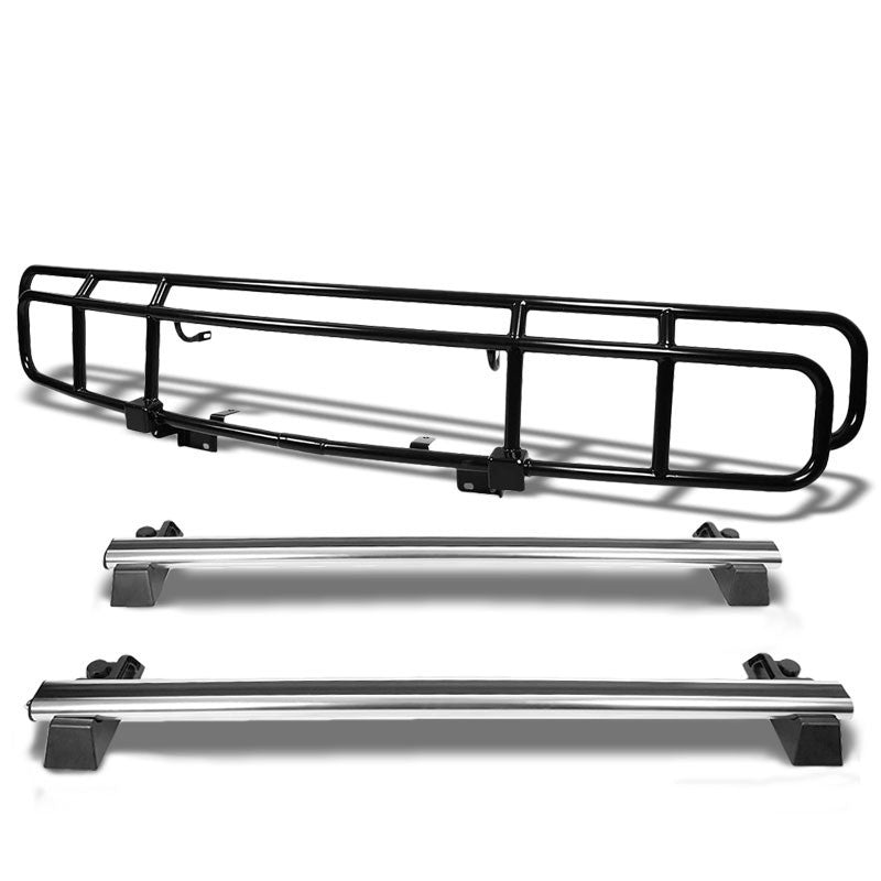 Black Front Bull Bumper Brush Grille Guard+Roof Rack For 03-09 Hummer H2 4DR-Exterior-BuildFastCar