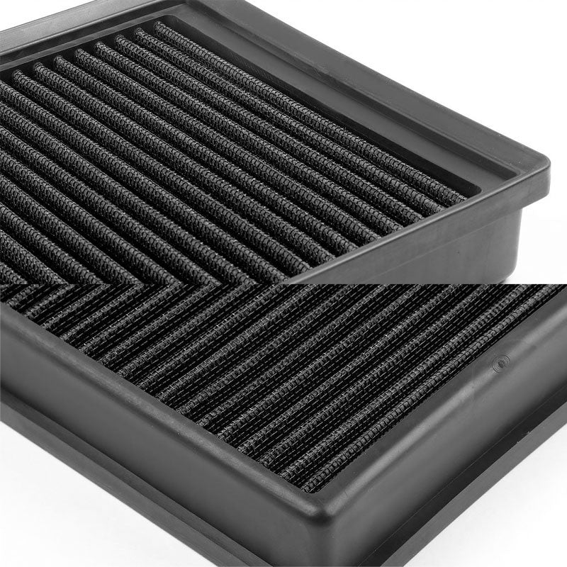 Black High Flow Washable/Reuse OE Drop-In Panel Air Filter For Audi/VW L4 Turbo-Performance-BuildFastCar