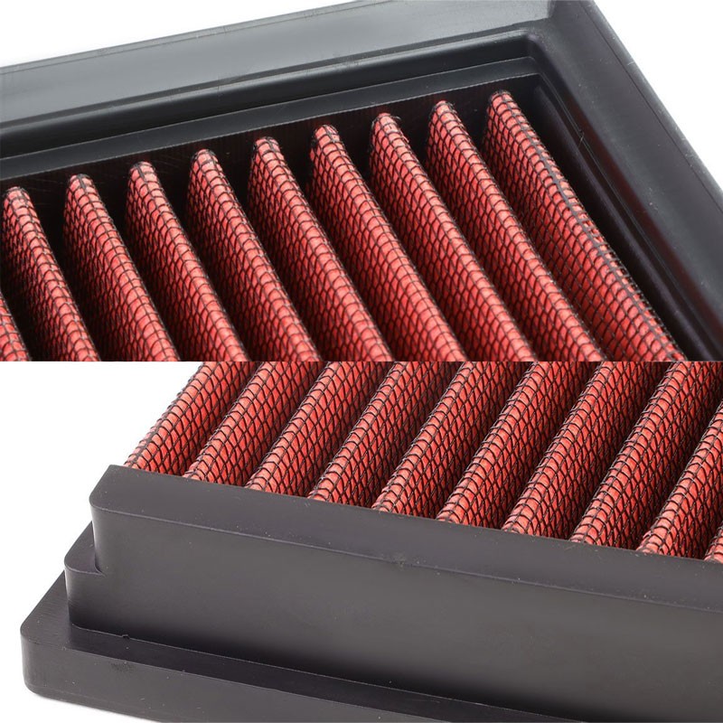 Red High Flow Washable/Reusable Drop-In Panel Air Filter For 10-17 Jaguar XJ-Performance-BuildFastCar