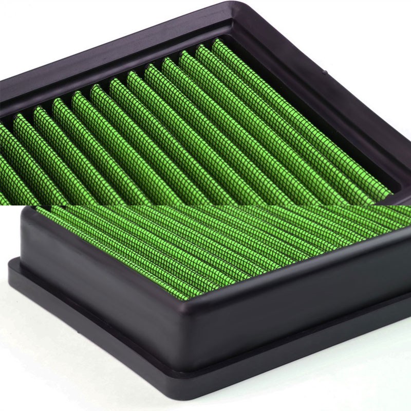 Green High Flow Washable/Reusable Drop-In Panel Air Filter For 12-16 E550 4.6L-Performance-BuildFastCar