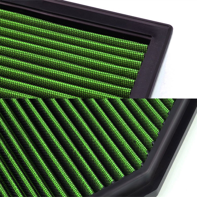 Green High Flow Washable/Reusable AirBox DropIn Panel Air Filter For 13-16 IS350-Performance-BuildFastCar
