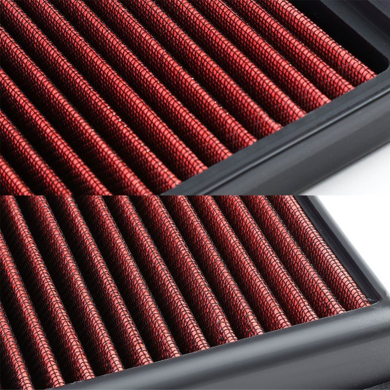 Red High Flow Washable Airbox Drop-In Panel Air Filter For 14-17 X5 3.0L Turbo-Performance-BuildFastCar