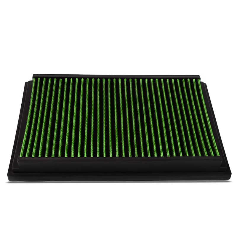 Green High Flow Washable/Reuse Drop-In Panel Air Filter For 04-13 Mazda 3-Performance-BuildFastCar