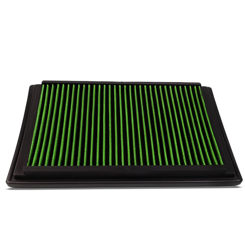 Green High Flow Washable/Reuse Drop-In Panel Air Filter For 05-07 F250/F350 5.4L-Performance-BuildFastCar
