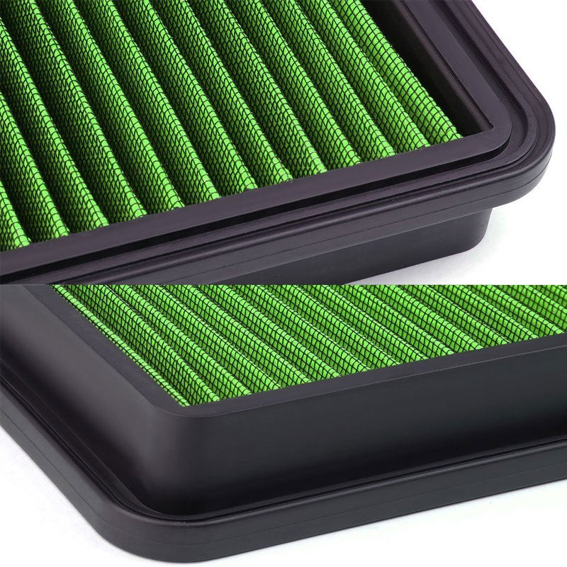 Green High Flow Washable/Reuse Airbox Drop-In Panel Air Filter For 97-04 Avalon-Performance-BuildFastCar