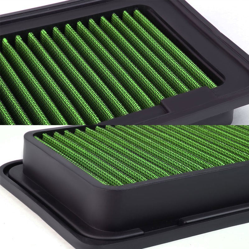 Green High Flow Washable/Reuse Airbox Drop-In Panel Air Filter For 13-17 BRZ-Performance-BuildFastCar