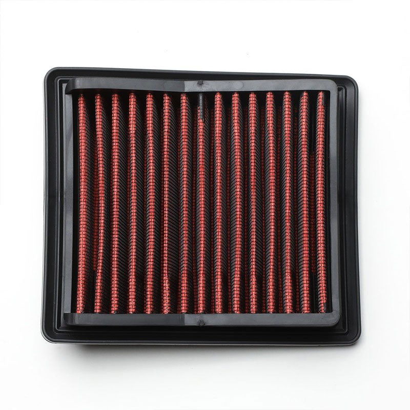 Red High Flow Washable/Reuse Airbox Drop-In Panel Air Filter For 07-08 FIT 1.5L-Performance-BuildFastCar